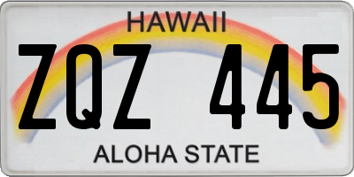 HI license plate ZQZ445