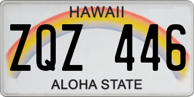 HI license plate ZQZ446