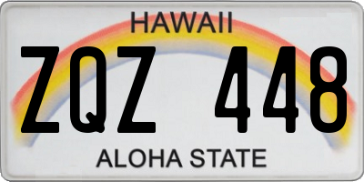 HI license plate ZQZ448