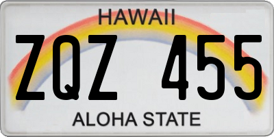 HI license plate ZQZ455