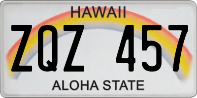 HI license plate ZQZ457