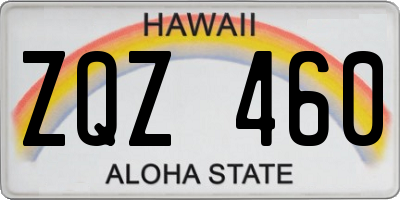 HI license plate ZQZ460