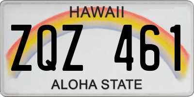 HI license plate ZQZ461