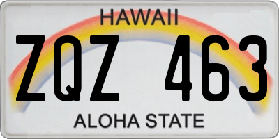HI license plate ZQZ463