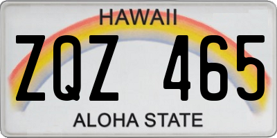 HI license plate ZQZ465