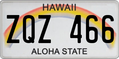 HI license plate ZQZ466