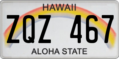 HI license plate ZQZ467