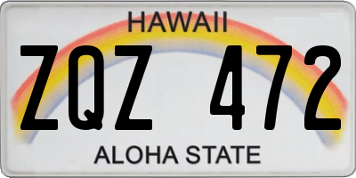 HI license plate ZQZ472