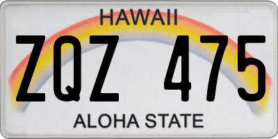 HI license plate ZQZ475