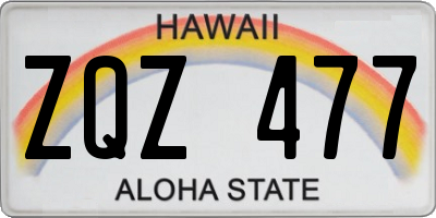 HI license plate ZQZ477