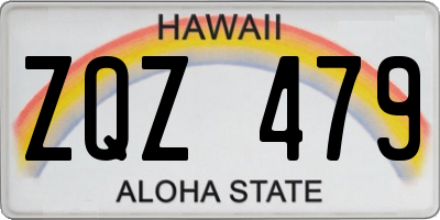 HI license plate ZQZ479