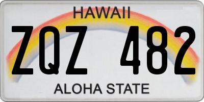 HI license plate ZQZ482