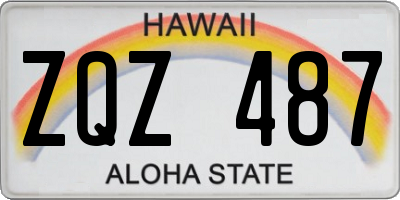 HI license plate ZQZ487