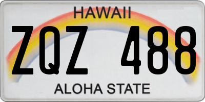 HI license plate ZQZ488