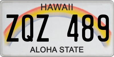 HI license plate ZQZ489