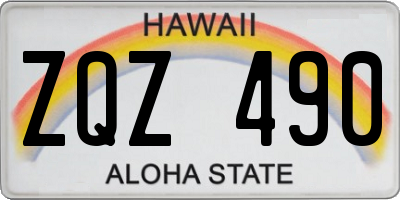 HI license plate ZQZ490