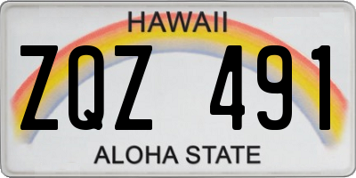 HI license plate ZQZ491