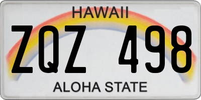 HI license plate ZQZ498