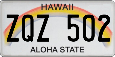 HI license plate ZQZ502