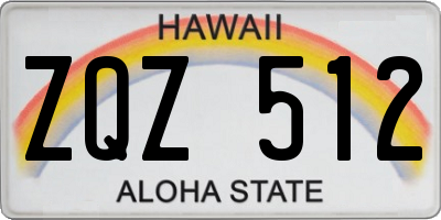 HI license plate ZQZ512