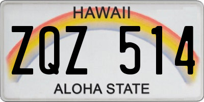HI license plate ZQZ514