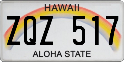 HI license plate ZQZ517