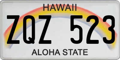 HI license plate ZQZ523