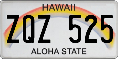 HI license plate ZQZ525