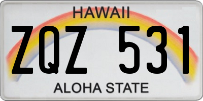 HI license plate ZQZ531