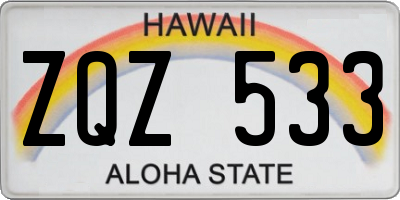 HI license plate ZQZ533
