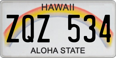 HI license plate ZQZ534