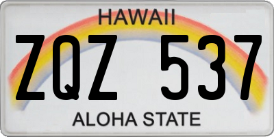 HI license plate ZQZ537