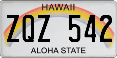 HI license plate ZQZ542