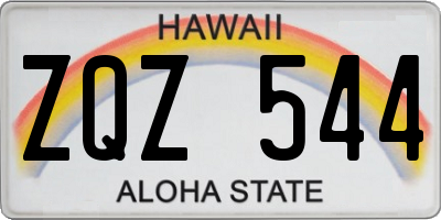 HI license plate ZQZ544