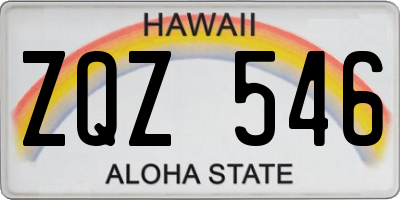 HI license plate ZQZ546