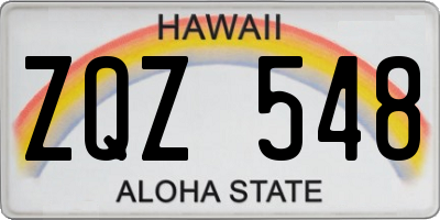 HI license plate ZQZ548