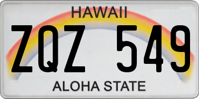 HI license plate ZQZ549