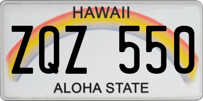 HI license plate ZQZ550
