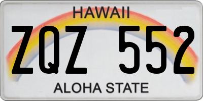 HI license plate ZQZ552