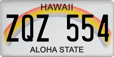 HI license plate ZQZ554