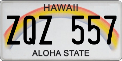 HI license plate ZQZ557