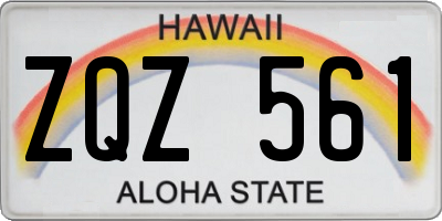 HI license plate ZQZ561