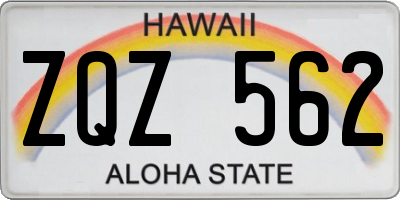 HI license plate ZQZ562