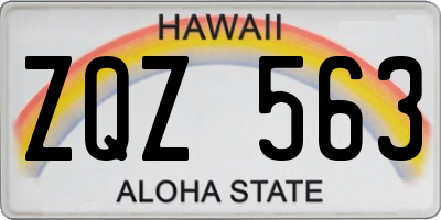 HI license plate ZQZ563