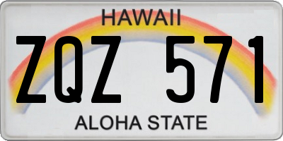 HI license plate ZQZ571