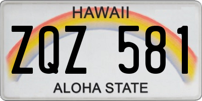 HI license plate ZQZ581