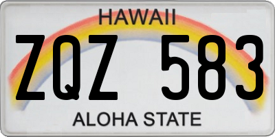 HI license plate ZQZ583