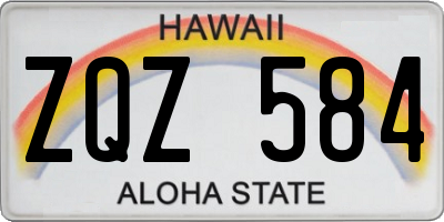 HI license plate ZQZ584