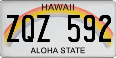 HI license plate ZQZ592