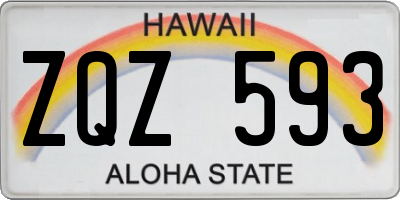 HI license plate ZQZ593